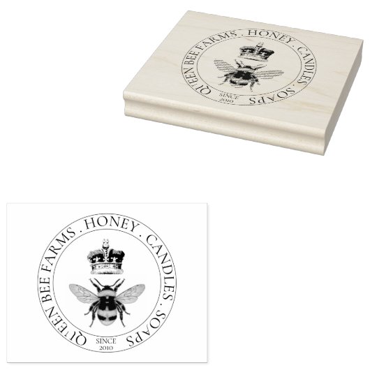 Apiary Bee en Crown Marketing Rubberstempel (Gestempeld)