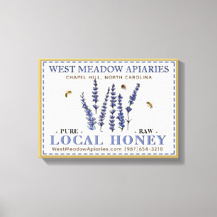 Apiary Farmer's Market Table Sign Lokale Honing Canvas Afdruk