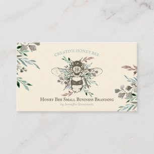 Apiary Floral Rustic Ivory Honey Bee Visitekaartje