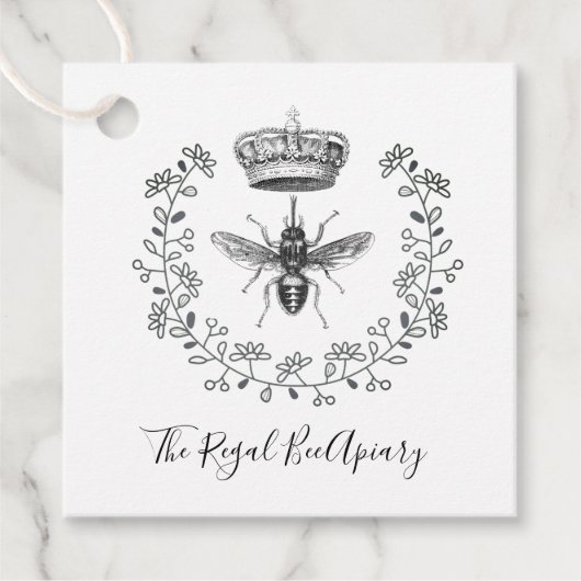 Apiary Honey Bee Crown Laurel Bijenhouder Bedankjes Labels (Voorkant)