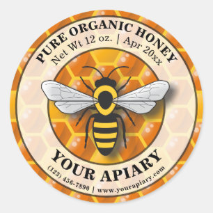 Apiary Honey Label Honeycomb Sjabloon