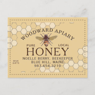 Apiary Honeycomb Honeybee Yellow van de imker Briefkaart