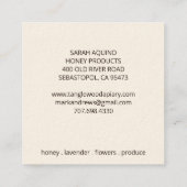 Apiary imker Honeycomb Crown Honey Vierkante Visitekaartje (Achterkant)