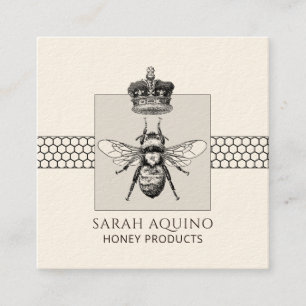 Apiary imker Honeycomb Crown Honey Vierkante Visitekaartje