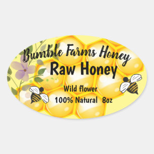 Apiary RAW HONEY étiquette personnalisé