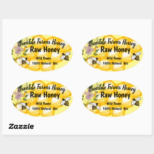 Apiary RAW HONEY étiquette personnalisé (Feuille)