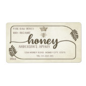 Apiary rustic calligraphy honey tak etiket (Voorkant)