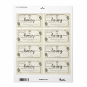Apiary  rustic calligraphy honey tak etiket (Full Sheet)