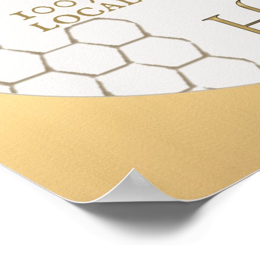 Apiary Sunflower Bee Honeycomb Gold Gradient Poster (Hoek)