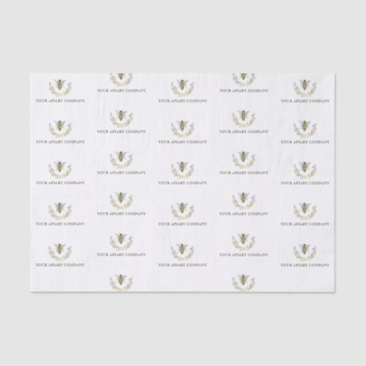 Apiary waterverf Wildflower Honey Bee Apiary Tissuepapier (Voorkant)