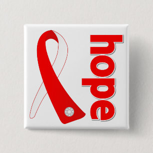 Aplastic Anemia Hope Ribbon Vierkante Button 5,1 Cm