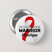 Aplastische anemie Warrior Ribbon White Button (Voorkant /achterkant)