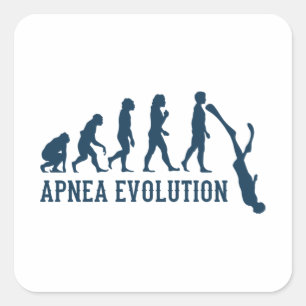 Apnea Evolution Freediver Free Diving Free Diver Vierkante Sticker