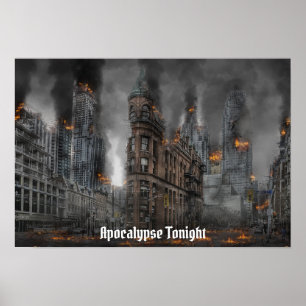 Apocalyps vanavond Brandende Stad Poster