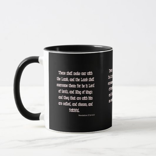 Apocalypse 17:14 KJV Bible Verse Mug à deux tons (Gauche)