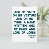 Apocalypse 19:16 Bible Verse Carte de voeux (Debout devant)