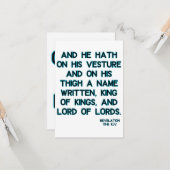 Apocalypse 19:16 Bible Verse Carte de voeux (Devant/Arrière en situation)