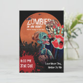 Apocalypse d'Halloween Invitation Couple de Zombie (Debout devant)