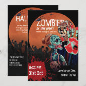 Apocalypse d'Halloween Invitation Couple de Zombie (Devant / Derrière)