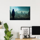 Apocalypse Lost Civilization Future Dystopian Land Poster (Thuiskantoor)