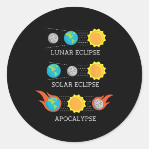 Apocalypse Maansverduistering Ruimte Ronde Sticker