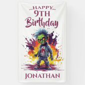 Apocalypse Verjaardag Zombie Jongen Spandoek (Verticaal)