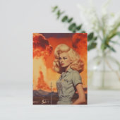 Apocalyptische blonde  vrouw briefkaart (Staand voorkant)