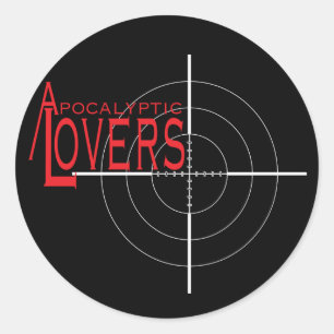 Apocalyptische liefhebbers Pistool Sight Sticker! Ronde Sticker