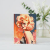 Apocalyptische retro-vrouw briefkaart (Staand voorkant)