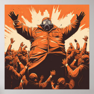 Apocalyptische voorhoede: de communistische leider poster