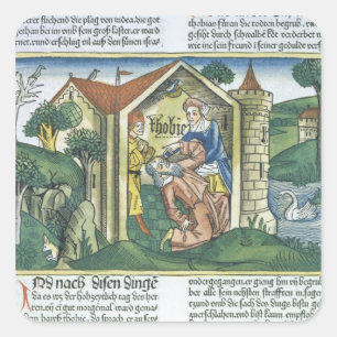 Apocrypha: Tobit is verblind door mousserende drup Vierkante Sticker