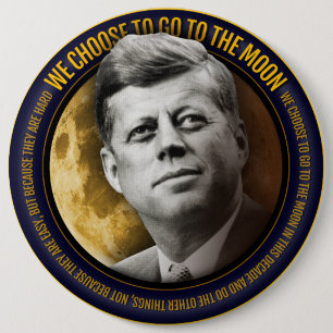 Apollo 11 50th Jubileum JFK Wij kiezen voor toespr Ronde Button 6,0 Cm