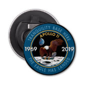 Apollo 11 50th Jubileum Mission Patch Insignia Button Flesopener (Voorkant)