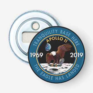 Apollo 11 50th Jubileum Mission Patch Insignia Button Flesopener