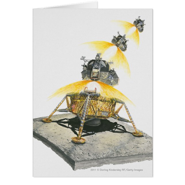 Apollo 11 Eagle-module die uit de maan gaat (Voorkant)