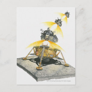 Apollo 11 Eagle-module die uit de maan gaat Briefkaart