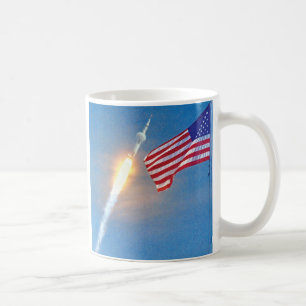 Apollo 11 lancering met Amerikaanse vlag Koffiemok
