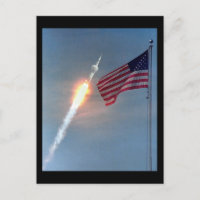 Apollo 11 lancering, met vlag, NASA