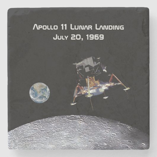 Apollo 11 Lunar Landing Stenen Onderzetter (Voorkant)