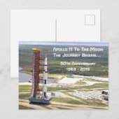 Apollo 11 missie naar de maan viering briefkaart (Voorkant / Achterkant)