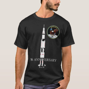 Apollo 11 Saturn V Badge Pacht 50th Moon Landing T-shirt