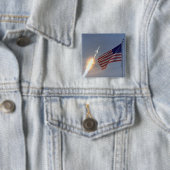 Apollo 11 Start Vierkante Button 5,1 Cm (In situ)