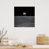 Apollo 11 uitzicht Aarde Rising boven de maan Poster (Keuken)