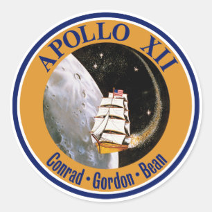 Apollo 12 Missie Patch Logo Ronde Sticker