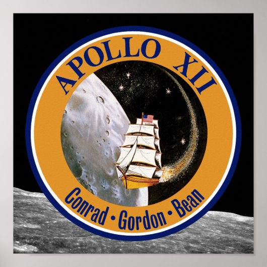 Apollo 12 Mission Patch Logo Poster (Voorkant)