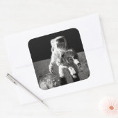 Apollo 12 Moonwalk Vierkante Sticker (Envelop)