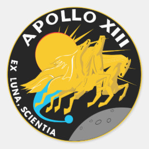 Apollo 13 NASA Missiepatch Logo Ronde Sticker