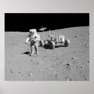 Apollo 15 Astronaut & Lunar Roving Vehicle Poster