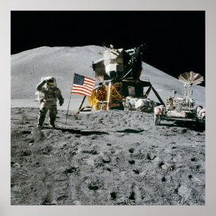 Apollo 15, Jim Irwin op de maan. Grote fotoafdrukk Poster
