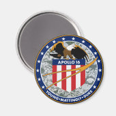 Apollo 16 NASA Mission Patch Logo Magneet (Voorkant / Achterkant)